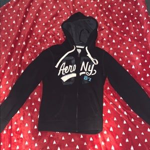 Black Aeropostale zip up sweatshirt
